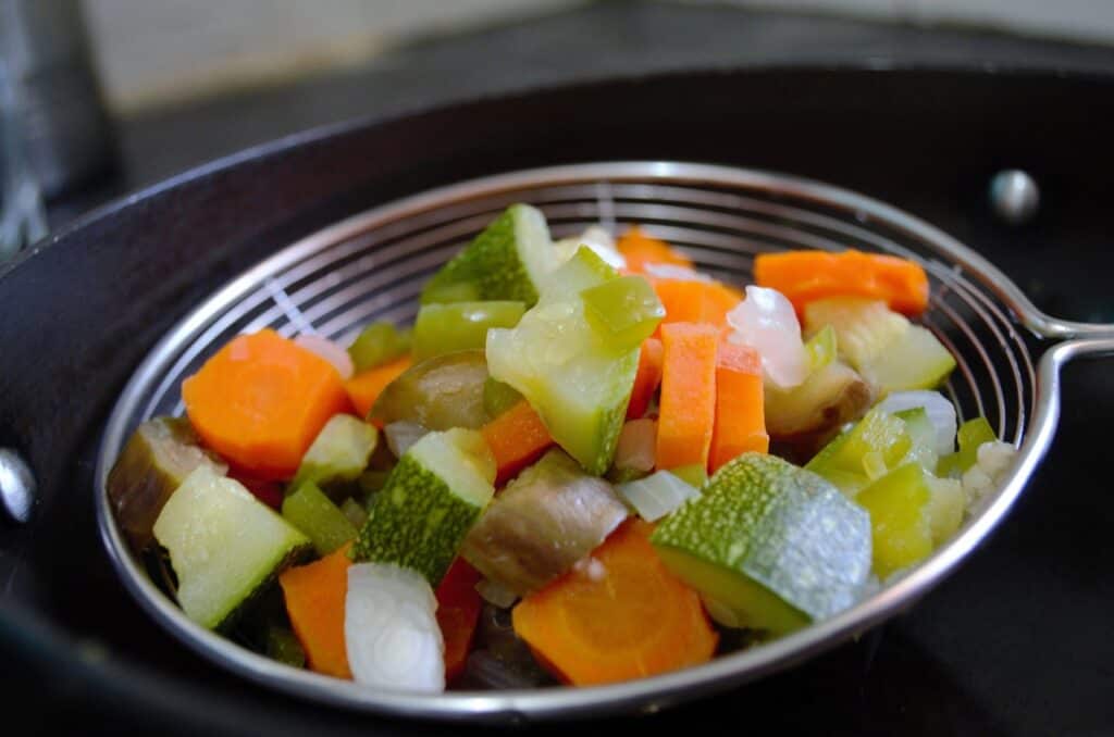 blanched vegetables for fish